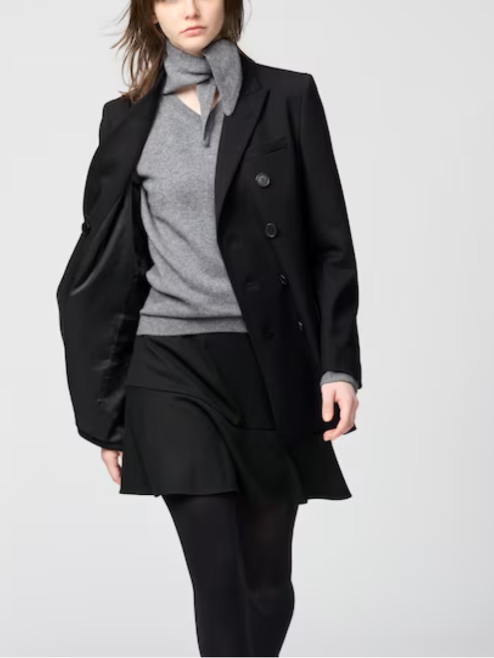 UNIQLO : C Flare black Skort size zipper size medium minimalist wool blend